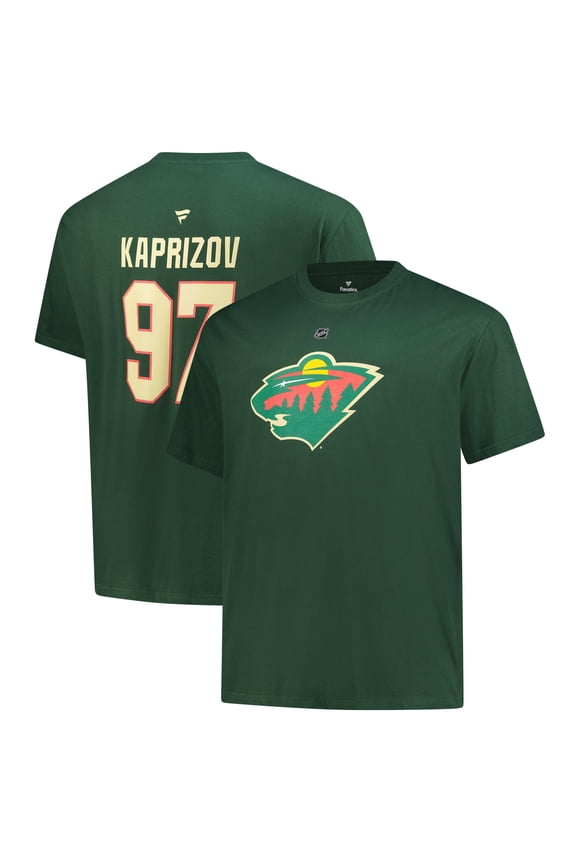 Men's Fanatics Kirill Kaprizov Dark Green Minnesota Wild Big &Tall Name & Number T-Shirt
