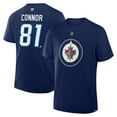 thumbnail image 1 of Men's Fanatics Kyle Connor Navy Winnipeg Jets Authentic Stack Name & Number T-Shirt, 1 of 3
