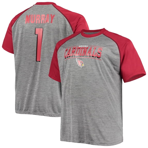 Men's Fanatics Kyler Murray Cardinal/Heathered Gray Arizona Cardinals Big & Tall Player Name & Number Raglan T-Shirt