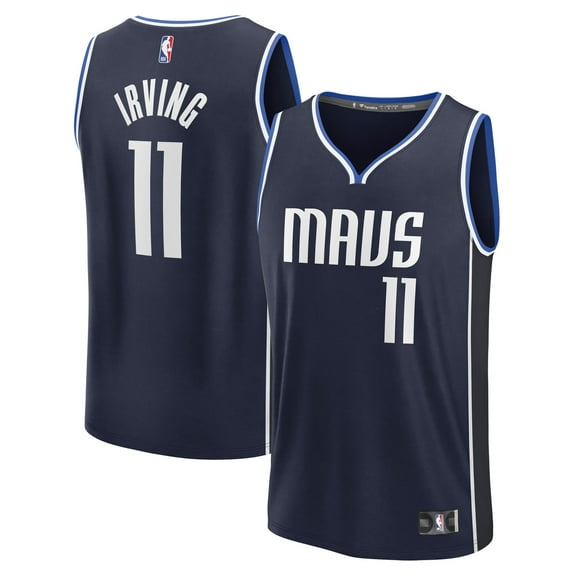 Men's Fanatics Kyrie Irving Navy Dallas Mavericks Fast Break Replica Player Jersey - Statement Edition