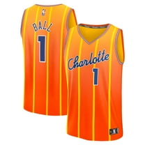 Men's Fanatics LaMelo Ball Orange Charlotte Hornets 2025/26 City Edition Fast Break Jersey
