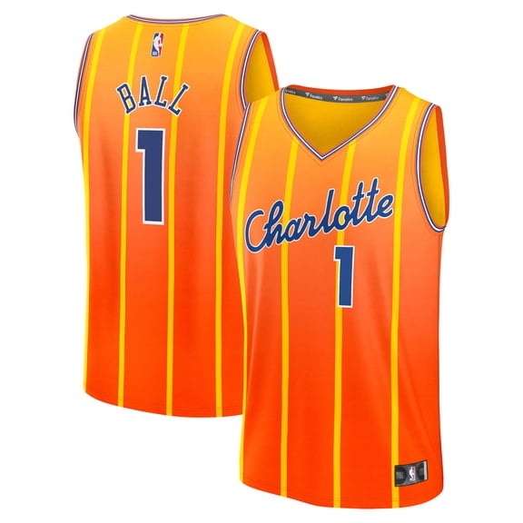 Men's Fanatics LaMelo Ball Orange Charlotte Hornets 2025/26 City Edition Fast Break Jersey