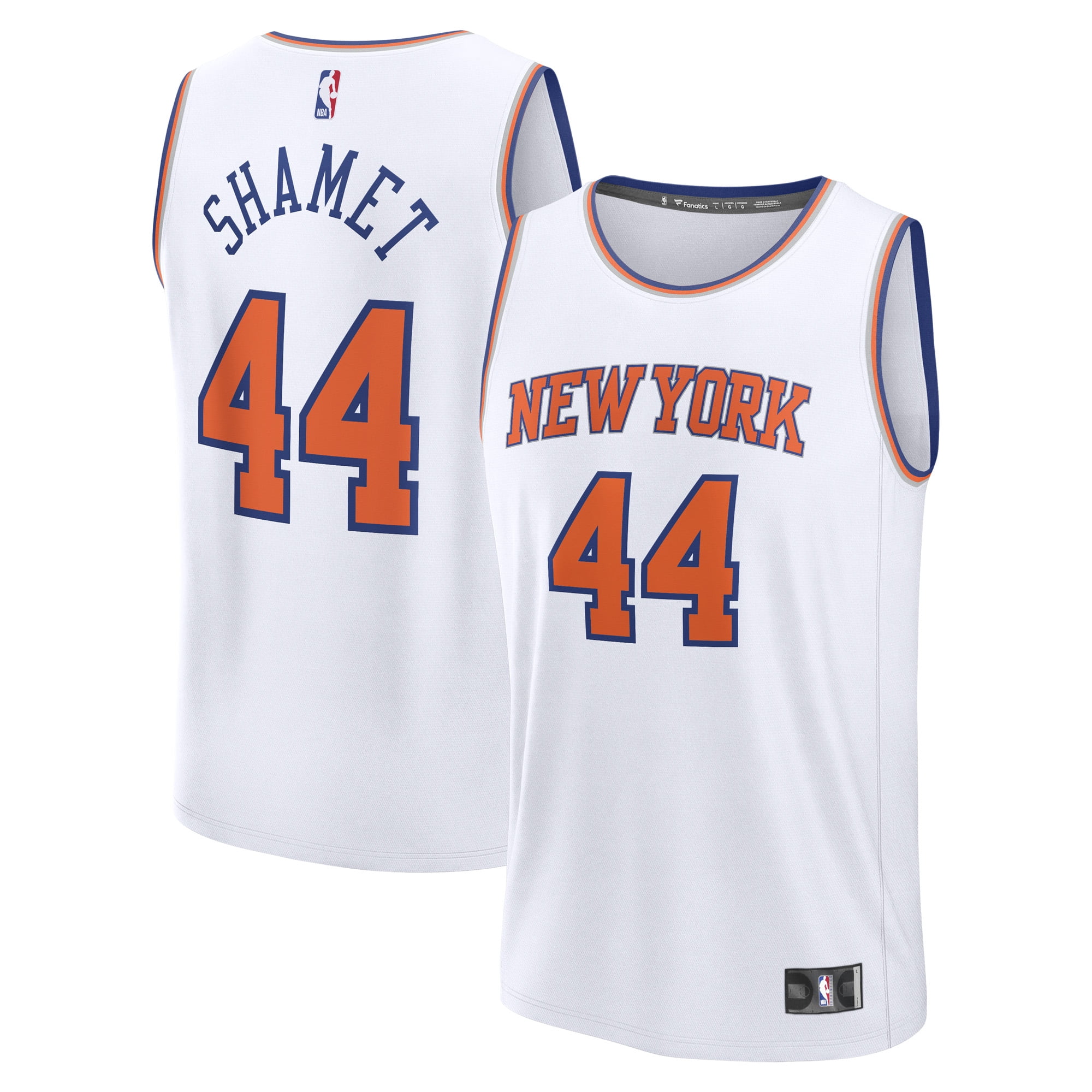Men's Fanatics Landry Shamet White New York Knicks Fast Break Replica Player Jersey - Association Edition