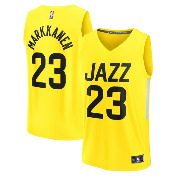 Men's Fanatics Lauri Markkanen Yellow Utah Jazz Fast Break Replica Player Jersey - Icon Edition