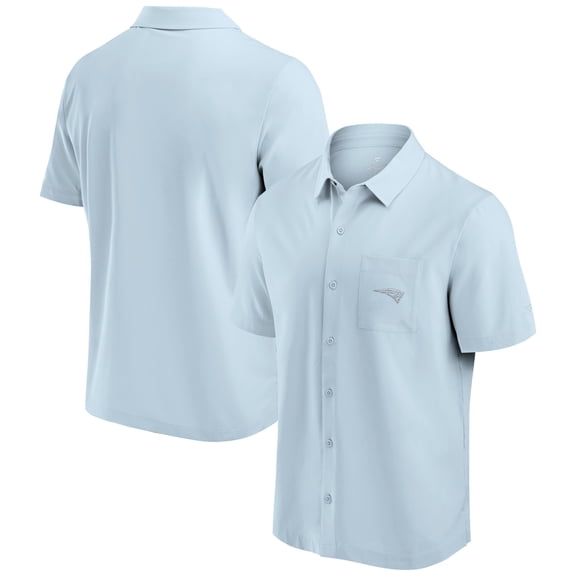 Men's Fanatics Light Blue New England Patriots Front Office Button-Up Shirt