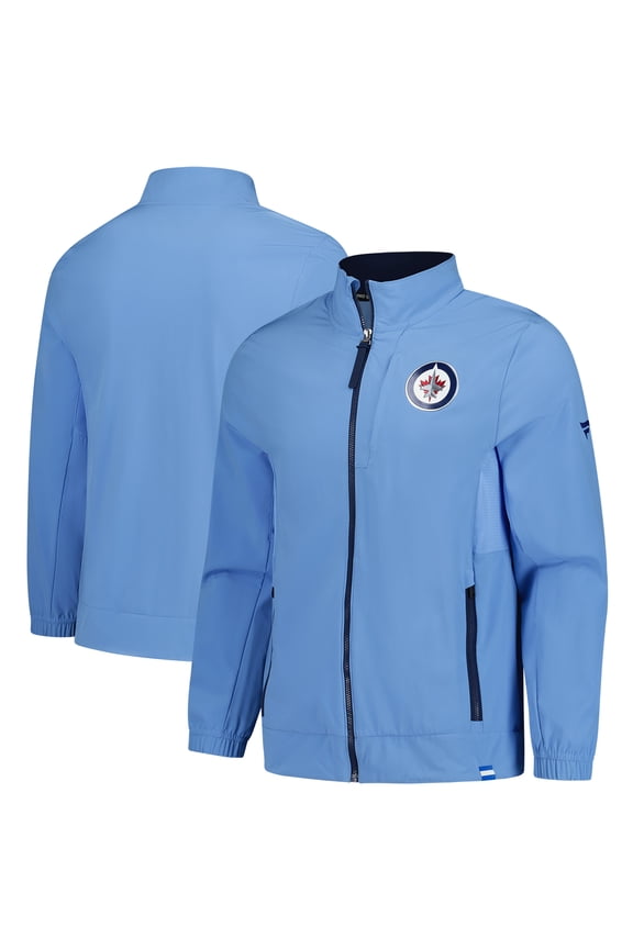 Men's-Fanatics Light Blue Winnipeg Jets Anniversary Full-Zip Coaches Jacket