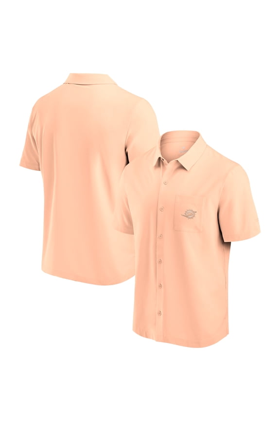 Men's Fanatics Light Pink Miami Dolphins Front Office Button-Up Shirt