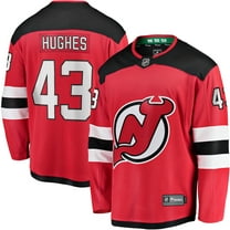 Men's Fanatics Luke Hughes Red New Jersey Devils Home Breakaway Player Jersey