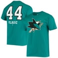 thumbnail image 1 of Men's Fanatics Marc-Edouard Vlasic Teal San Jose Sharks Player Name and Number T-Shirt, 1 of 3