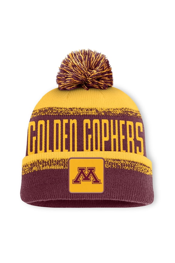 Men's Fanatics Maroon/Gold Minnesota Golden Gophers Thrive Cuffed Knit Hat with Pom