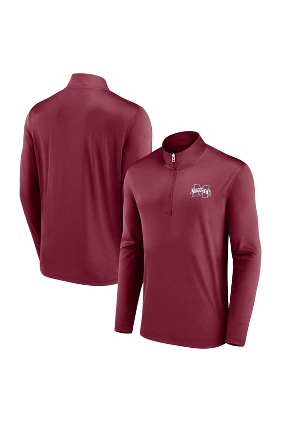 Men's Fanatics Maroon Mississippi State Bulldogs Underdog Mindset Quarter-Zip Top