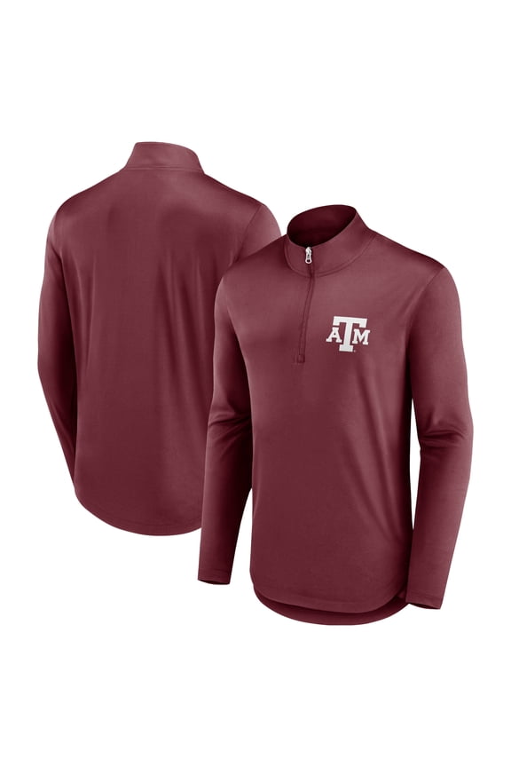 Men's Fanatics Maroon Texas A&M Aggies Quarterback Mock Neck Quarter-Zip Top
