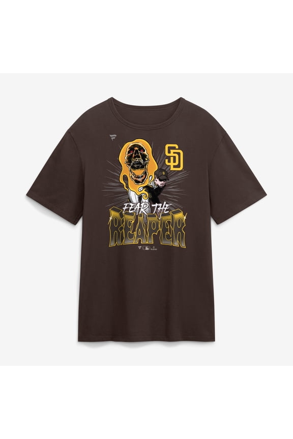 Men's Fanatics Mason Miller Brown San Diego Padres Fear the Reaper T-Shirt
