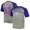 thumbnail image 1 of Men's Fanatics Mika Zibanejad Heather Gray/Blue New York Rangers Big & Tall Contrast Raglan Name & Number T-Shirt, 1 of 3