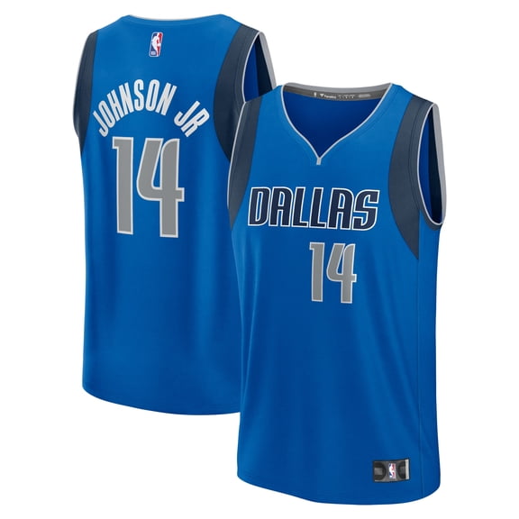 Men's Fanatics Morez Johnson Jr. Blue Dallas Mavericks 2026 NBA Draft First Round Pick Fast Break Jersey - Icon Edition