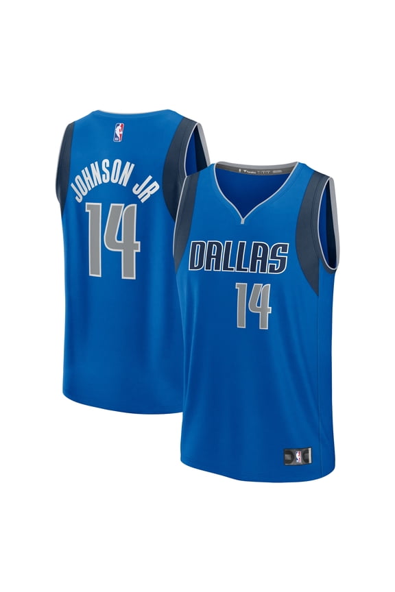 Men's Fanatics Morez Johnson Jr. Blue Dallas Mavericks 2026 NBA Draft First Round Pick Fast Break Jersey - Icon Edition