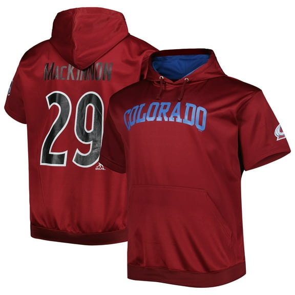 Men's Fanatics Nathan MacKinnon Burgundy Colorado Avalanche Big & Tall Name & Number Pullover Hoodie