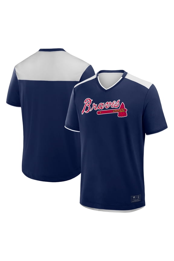 Men's Fanatics Navy Atlanta Braves Walk Off V-Neck T-Shirt