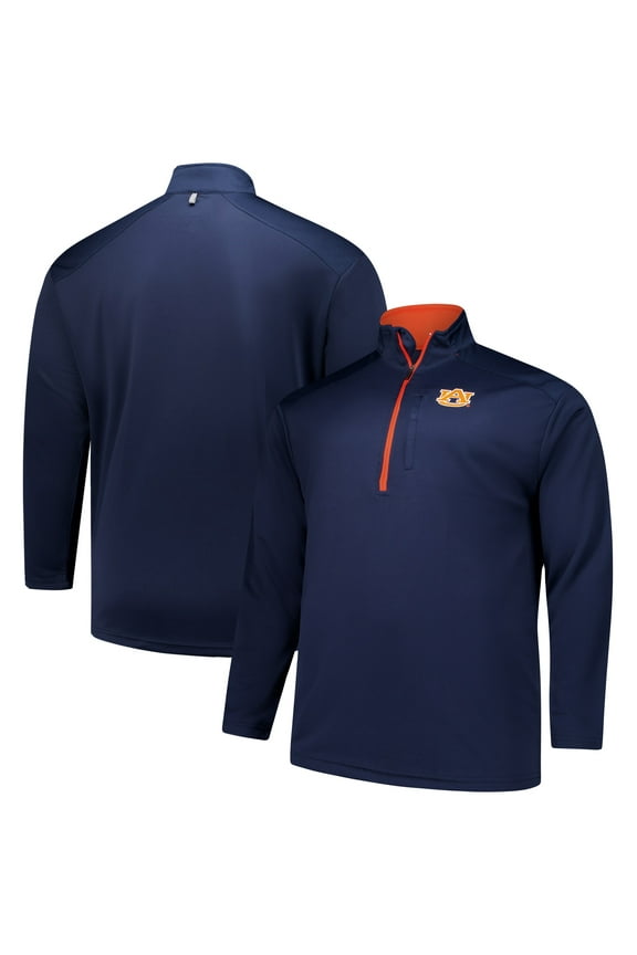 Men's Fanatics Navy Auburn Tigers Big & Tall Defender Quarter-Zip Top