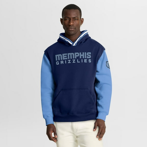 Men's Fanatics  Navy/Blue Memphis Grizzlies Half Court Shot Clock Fastbreak Hoodie