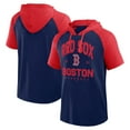 thumbnail image 1 of Men's Logo Athletic Navy Boston Red Sox Prime Raglan Short Sleeve Hoodie T-Shirt, 1 of 3