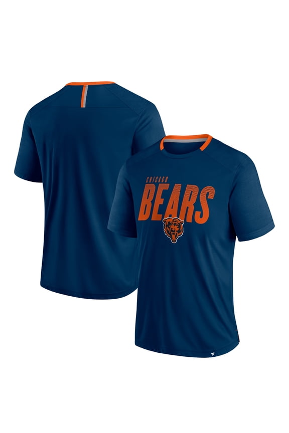 Men's Fanatics Navy Chicago Bears Defender Fade Slant T-Shirt