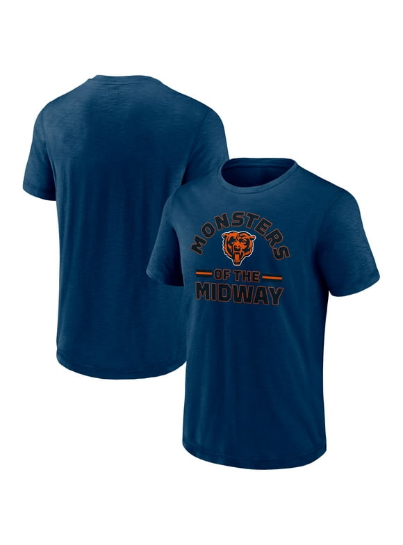 Men's-Fanatics  Navy Chicago Bears Slub Short Sleeve T-Shirt