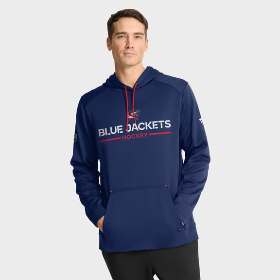 Men's Fanatics Navy Columbus Blue Jackets Authentic Pro Rink Hoodie