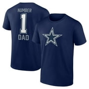 Mens Fanatics Navy Dallas Cowboys #1 Dad T-Shirt