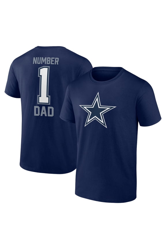 Men's Fanatics Navy Dallas Cowboys #1 Dad T-Shirt