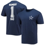 Mens Fanatics Navy Dallas Cowboys #1 Dad T-Shirt