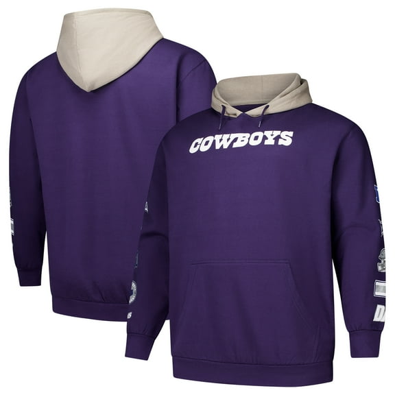 Men's Fanatics Purple Dallas Cowboys Big & Tall Patched Out Pullover Hoodie