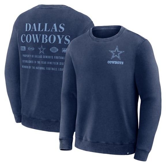 Men's Fanatics Navy Dallas Cowboys Deep Route Pullover Sweatshirt