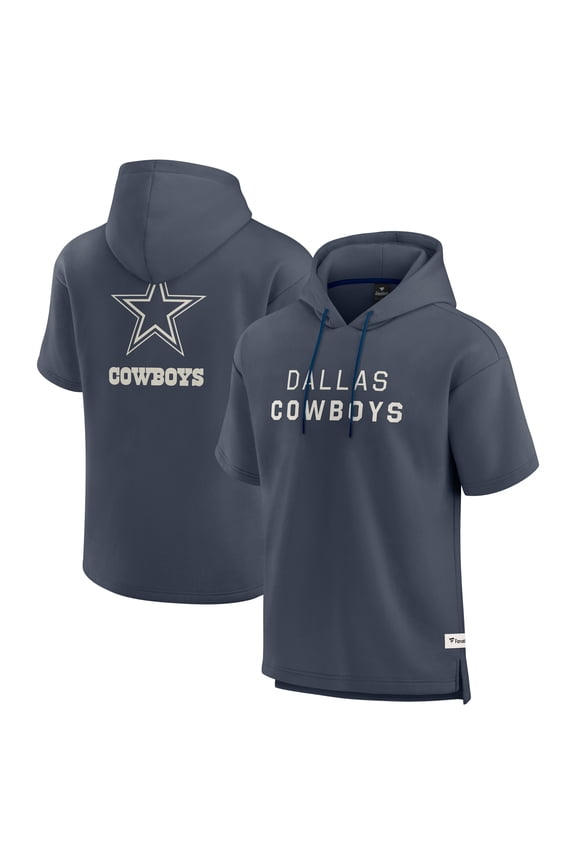 Men's Fanatics Navy Dallas Cowboys Elements Future Ground Lettering Short Sleeve Pullover Hoodie