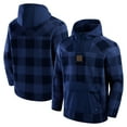 thumbnail image 1 of Men's Fanatics Navy Dallas Cowboys Elements Plaid Polar Fleece Quarter-Zip Hoodie, 1 of 3