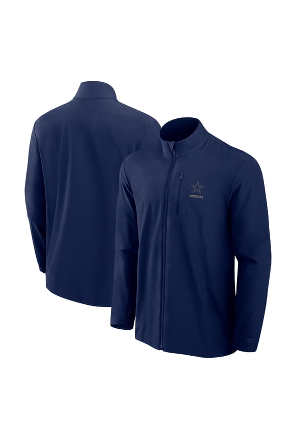 Men's Fanatics Navy Dallas Cowboys Front Office Micro Tonal Lightweight Full-Zip Jacket