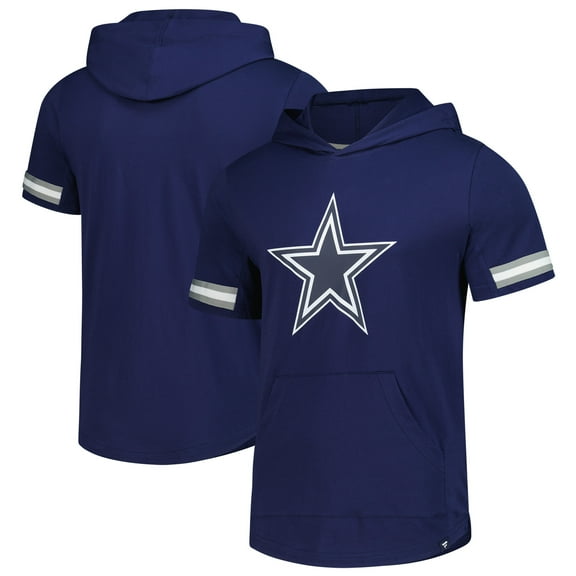 Men's Fanatics Navy Dallas Cowboys Optimal Play Short Sleeve Hooded T-Shirt
