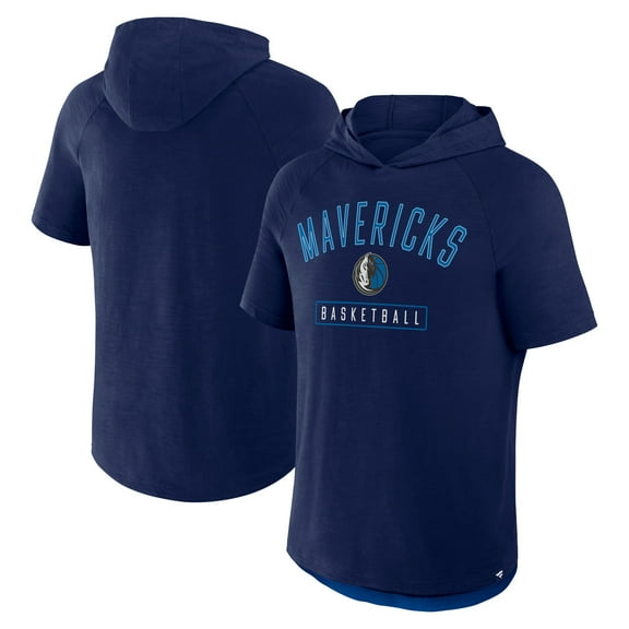 Men's Fanatics Navy Dallas Mavericks Pass Legend Raglan Hoodie T-Shirt