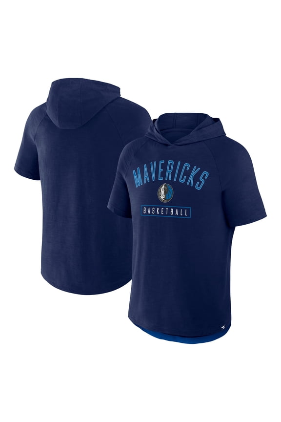 Men's Fanatics Navy Dallas Mavericks Pass Legend Raglan Hoodie T-Shirt