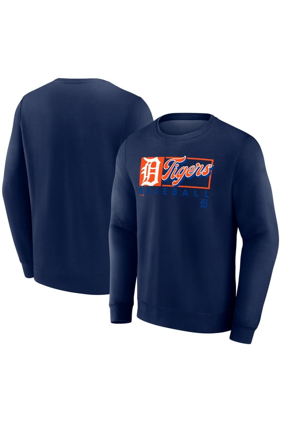 Men's Fanatics Navy Detroit Tigers Focus Fleece Pullover Sweatshirt
