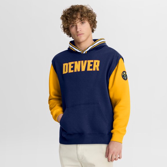 Men's Fanatics Navy/Gold Denver Nuggets Half Court Shot Clock Fastbreak Hoodie