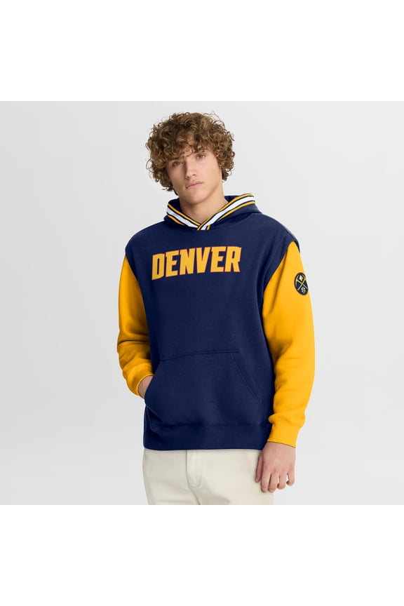 Men's Fanatics Navy/Gold Denver Nuggets Half Court Shot Clock Fastbreak Hoodie