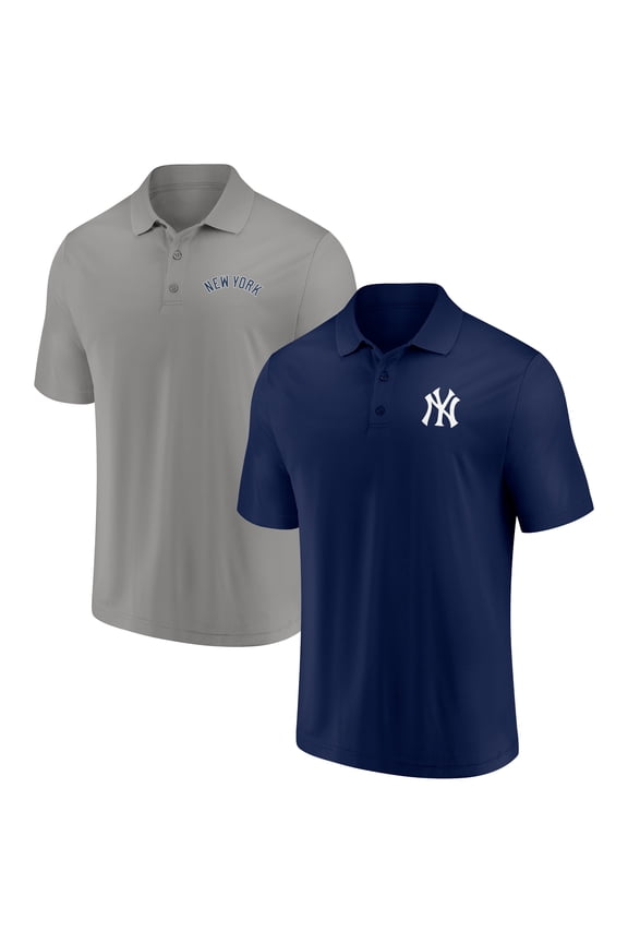 Men's Fanatics Navy/Gray New York Yankees Dueling Logos Polo Combo Set