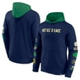 thumbnail image 1 of Men's Fanatics  Navy/Green Notre Dame Fighting Irish Color Block Badge Fleece Pullover Hoodie, 1 of 3