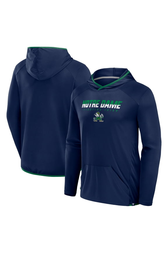 Men's Fanatics Navy/Green Notre Dame Fighting Irish Transitional Hoodie T-Shirt