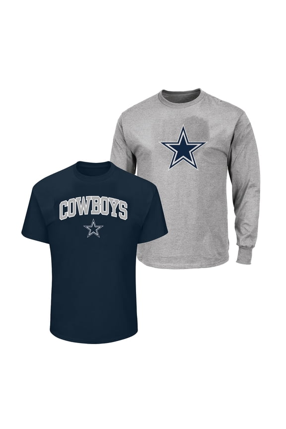 Men's Fanatics  Navy/Heather Gray Dallas Cowboys Big & Tall 2-Pack T-Shirt Set