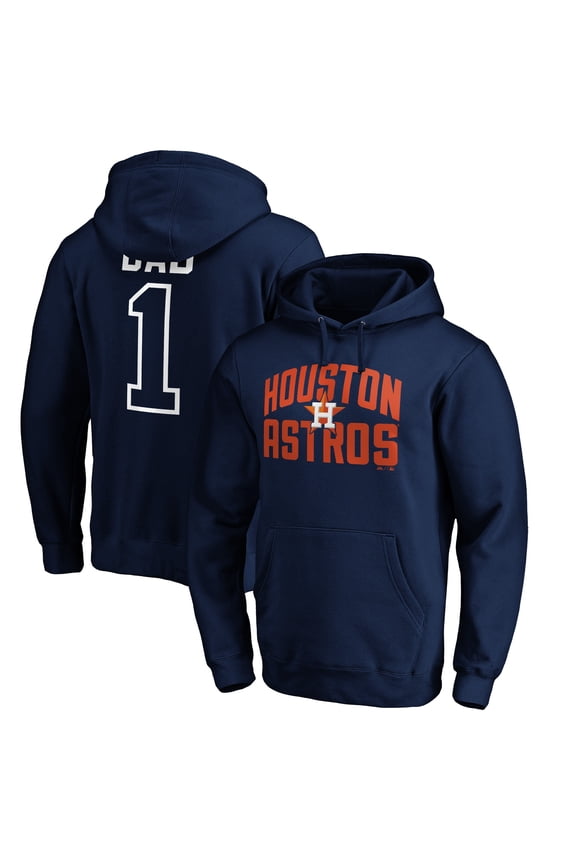 Men's Navy Houston Astros Father's Day #1 Dad Pullover Hoodie