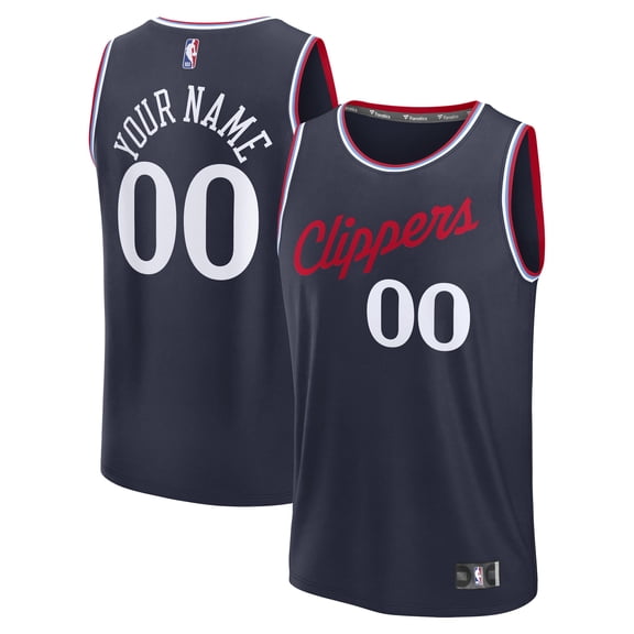 Men's Fanatics Navy LA Clippers Fast Break Custom Jersey - Icon Edition