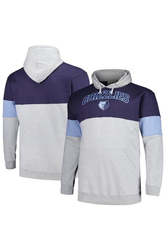 Men's Fanatics Navy/Light Blue Memphis Grizzlies Big & Tall Pullover Hoodie
