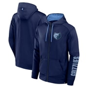Mens Fanatics Navy Memphis Grizzlies Baller Defender Performance Full-Zip Hoodie